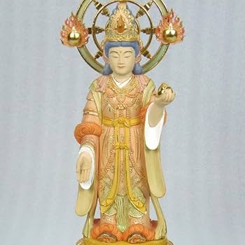 お盆お彼岸大特価中　美しい仏像★ヒバ材 淡彩色 吉祥天6寸★毘沙門天の妃 お盆お彼岸大特価中 美しい仏像☆ヒバ材 淡彩色 吉祥天6寸